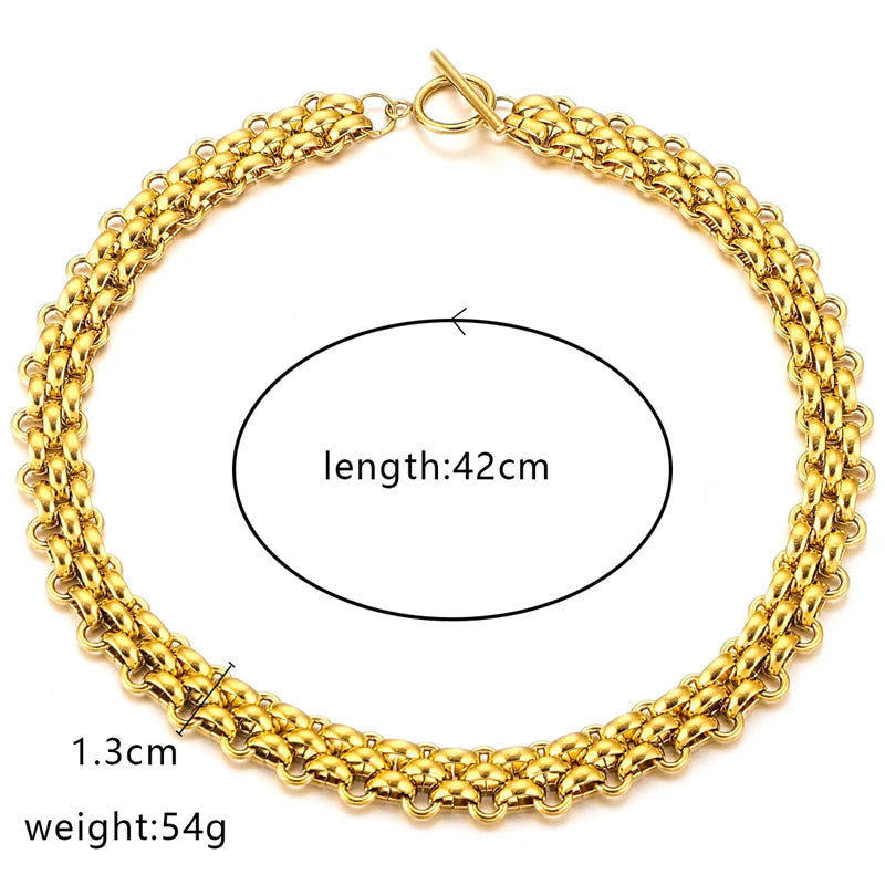316L Stainless Steel 2025 New High-end Trendy Jewelry 18K Gold-plated Cool Charm Watch Strap Chain Necklaces Bracelets For Women