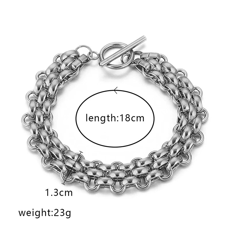 316L Stainless Steel 2025 New High-end Trendy Jewelry 18K Gold-plated Cool Charm Watch Strap Chain Necklaces Bracelets For Women
