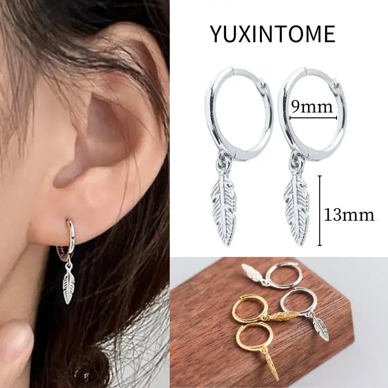 925 Sterling Silver Needle Vintage Square Round Pendant Earrings For Women Crystal Shell Geometric Earrings Fashion Jewelry